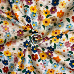 Tecido Tricoline Digital 3D Gaia Efeito Crochê 100% Algodão - Costura Criativa Tecidos