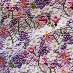 Tecido Tricoline Digital 3D Selena Efeito Bordado 100% Algodão - comprar online