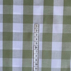 Tecido Tricoline Xadrez Gde 30xm Fio Tinto Verde Malva 100% Algodão