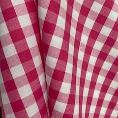 Tecido Tricoline Xadrez Médio 20xm Vichy Fio Tinto PINK 100% Algodão