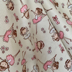 Tecido Tricoline Bailarina 100% Algodão - Costura Criativa Tecidos