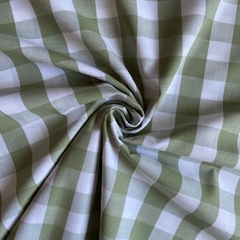 Imagem do Tecido Tricoline Xadrez Gde 30xm Fio Tinto Verde Malva 100% Algodão