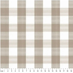 Tecido Tricoline Xadrez Gde 30xm Tinto Vichy Cáqui 100% Algodão - loja online