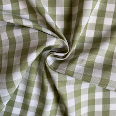 Tecido Tricoline Xadrez Médio 20xm Vichy Fio Tinto VERDE MALVA 100% Algodão - comprar online