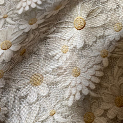 Tecido Tricoline Digital 3D Efeito Renda 100% Algodão