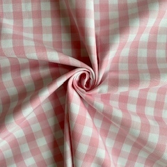 Tecido Tricoline Xadrez Médio 20xm Vichy Fio Tinto ROSA 100% Algodão na internet