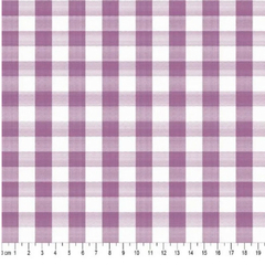 Tecido Tricoline Xadrez Médio 20xm Vichy Fio Tinto UVA/MAGENTA 100% Algodão