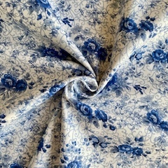 Tecido Tricoline Fernanda cor 18 azul/branco 100% Algodão na internet