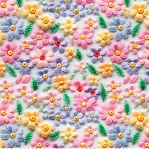 Tecido Tricoline Digital 3D Amarilis 100% Algodão