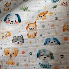 Tecido Fralda Estampa Digital 70x70 100% Algodão - Costura Criativa Tecidos