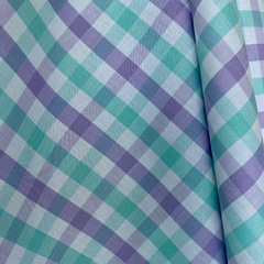 Tecido Tricoline Xadrez Fio Tinto Olívia LILÁS/VERDE ÁGUA 100% Algodão - comprar online