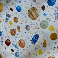 Tecido Tricoline Digital Planetas 100% Algodão - loja online
