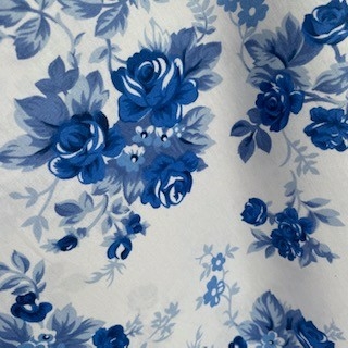 Tecido Tricoline Íris Azul/Branco 100% Algodão