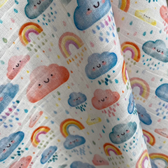 Tecido Fralda Estampa Digital 70x70 100% Algodão