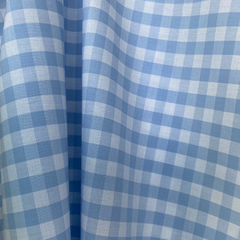 Tecido Tricoline Xadrez Médio 20xm Vichy Fio Tinto AZUL 100% Algodão - Costura Criativa Tecidos