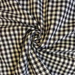 Tecido Tricoline Xadrez Pequeno 9xm Vichy Fio Tinto P&B 100% Algodão na internet