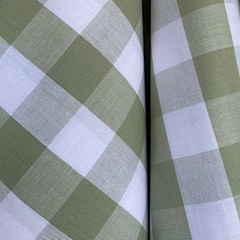 Tecido Tricoline Xadrez Gde 30xm Fio Tinto Verde Malva 100% Algodão - comprar online