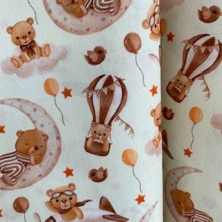 Tecido Tricoline Digital Moon Bear 100% Algodão