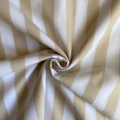 Tecido Tricoline Listrado Largo Bege 330 Fio Tinto 100% Algodão na internet