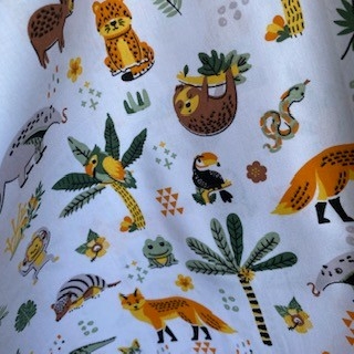 Tecido Tricoline Bichos da Floresta 100% Algodão