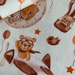 Tecido Tricoline Digital Moon Bear 100% Algodão - Costura Criativa Tecidos