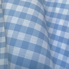 Tecido Tricoline Xadrez Médio 20xm Vichy Fio Tinto AZUL 100% Algodão