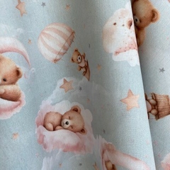 Tecido Tricoline Digital Ursos Rosa Dream 100% Algodão - loja online