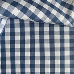 Imagem do Tecido Tricoline Xadrez Médio 20xm Vichy Fio Tinto AZUL JEANS 100% Algodão