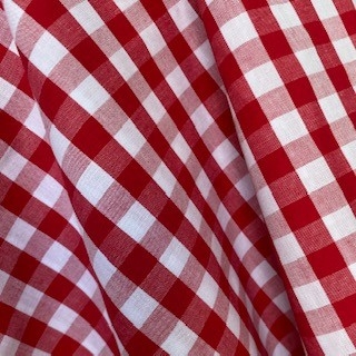 Tecido Tricoline Xadrez Médio 20xm Vichy Fio Tinto VERMELHO 100% Algodão