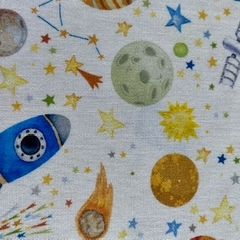 Tecido Tricoline Digital Planetas 100% Algodão - comprar online