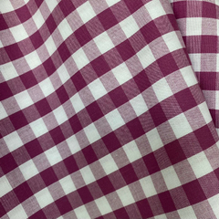 Tecido Tricoline Xadrez Médio 20xm Vichy Fio Tinto UVA/MAGENTA 100% Algodão - comprar online