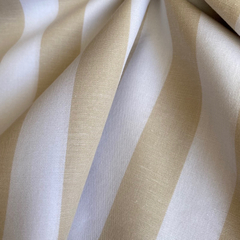 Tecido Tricoline Listrado Largo Bege 330 Fio Tinto 100% Algodão - comprar online