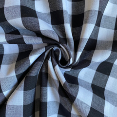 Tecido Tricoline Xadrez Gde 30xm Tinto Vichy P&B 100% Algodão - comprar online