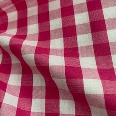 Tecido Tricoline Xadrez Médio 20xm Vichy Fio Tinto PINK 100% Algodão na internet