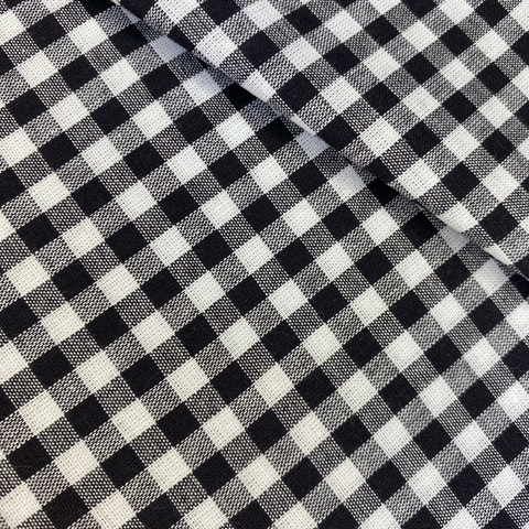 Tecido Tricoline Xadrez Pequeno 9xm Vichy Fio Tinto P&B 100% Algodão - comprar online