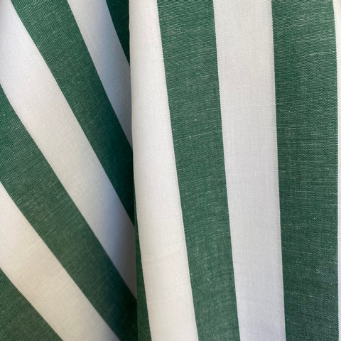 Tecido Tricoline Listrado Largo Verde 330 Fio Tinto 100% Algodão