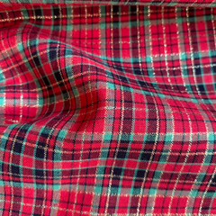 Tecido Tricoline Fio Tinto Xadrez Natal com fios dourados 1046 - comprar online