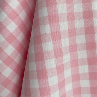 Tecido Tricoline Xadrez Médio 20xm Vichy Fio Tinto ROSA 100% Algodão