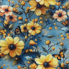 Tecido Tricoline Digital Borboletas Cor 03 100% Algodão