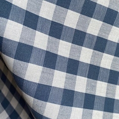 Tecido Tricoline Xadrez Médio 20xm Vichy Fio Tinto AZUL JEANS 100% Algodão - comprar online