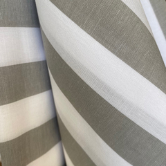 Tecido Tricoline Listrado Largo Cinza 330 Fio Tinto 100% Algodão