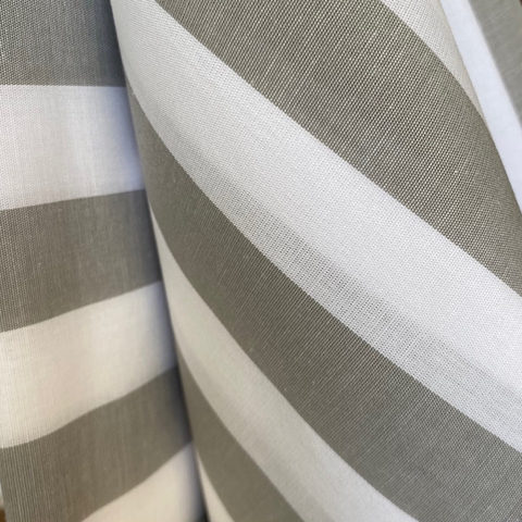 Tecido Tricoline Listrado Largo Cinza 330 Fio Tinto 100% Algodão