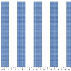 Tecido Tricoline Listrado Largo Azul 330 Fio Tinto 100% Algodão - loja online
