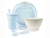 Kit Alimentação Refeição Bebe Bowl Copo Pratinho E Colher Cor Azul