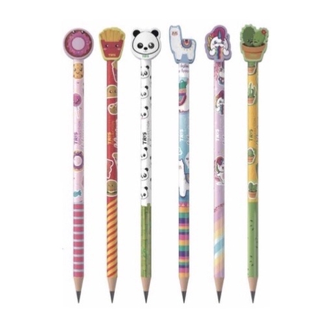 Lápis Preto Nº2 Redondo Fofurices Tris