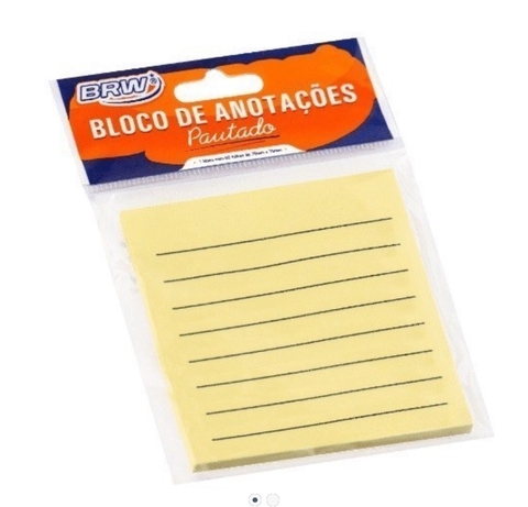 Bloco de Anotações Adesivo Pautado BRW