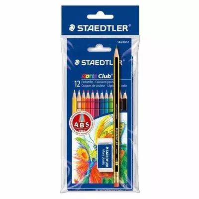 LÁPIS DE COR STAEDTLER 12 CORES + BORRACHA / LÁPIS