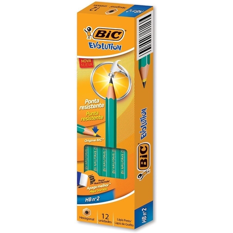 Lápis plástico preto evolution sextavado -bic