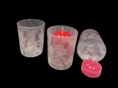 Porta velas vidrio decorado - comprar online