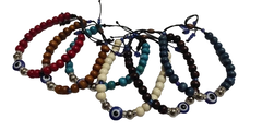 Pulsera ojo turco c/cuentas metal